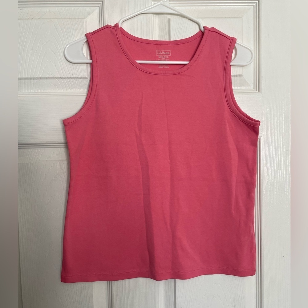 L.L. Bean Women's Vibrant Pink Tank Top 100% Cotton size Medium-Regular